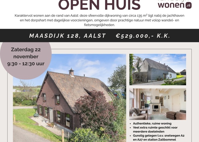 Woonboerderij te koop in Gelderland - Maasdijk 128, Aalst